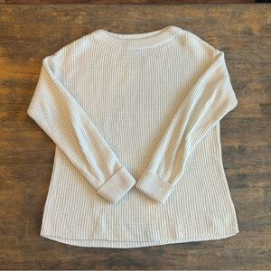 Talbots Women’s Petite Small Cream Waffle Knit Cotton Blend Sweater